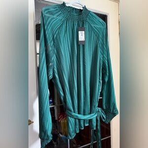 Green Striped Blouse